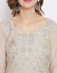 ORGANIC COTTON WOVEN CAMEL DRESS MATERIAL WITH DUPATTA