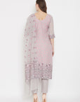 ORGANIC COTTON WOVEN GREY DRESS MATERIAL WITH DUPATTA