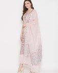 ORGANIC COTTON WOVEN PINK DRESS MATERIAL WITH DUPATTA
