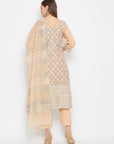 ORGANIC COTTON WOVEN ORANGE DRESS MATERIAL WITH DUPATTA