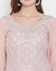 ORGANIC COTTON WOVEN PEACH DRESS MATERIAL WITH DUPATTA