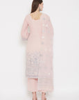 ORGANIC COTTON WOVEN PEACH DRESS MATERIAL WITH DUPATTA