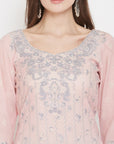 ORGANIC COTTON WOVEN PEACH DRESS MATERIAL WITH DUPATTA