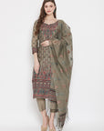 ORGANIC COTTON WOVEN TUSH DRESS MATERIAL WITH DUPATTA