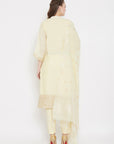 ORGANIC COTTON WOVEN LEMON DRESS MATERIAL WITH DUPATTA