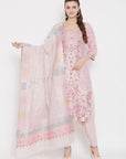Organic Cotton Woven Pink Dress Material with Dupatta