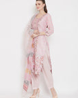 Organic Cotton Woven Pink Dress Material with Dupatta