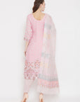 Organic Cotton Woven Pink Dress Material with Dupatta