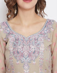 ORGANIC COTTON WOVEN CAMEL DRESS MATERIAL WITH DUPATTA