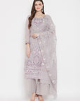 ORGANIC COTTON WOVEN GREY DRESS MATERIAL WITH DUPATTA