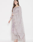 ORGANIC COTTON WOVEN GREY DRESS MATERIAL WITH DUPATTA