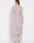ORGANIC COTTON WOVEN GREY DRESS MATERIAL WITH DUPATTA