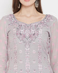 ORGANIC COTTON WOVEN GREY DRESS MATERIAL WITH DUPATTA