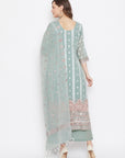 ORGANIC COTTON WOVEN LIGHT OLIVE DRESS MATERIAL WITH DUPATTA