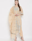 ORGANIC COTTON WOVEN ORANGE DRESS MATERIAL WITH DUPATTA