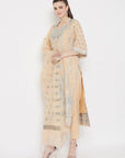 ORGANIC COTTON WOVEN ORANGE DRESS MATERIAL WITH DUPATTA