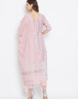 ORGANIC COTTON WOVEN PEACH DRESS MATERIAL WITH DUPATTA