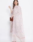 ORGANIC COTTON WOVEN PINK DRESS MATERIAL WITH DUPATTA