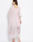 ORGANIC COTTON WOVEN PINK DRESS MATERIAL WITH DUPATTA