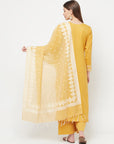 Safaa Women Cotton Woven Chikankari Design Unstitched Dress Material With chanderi silk dupatta