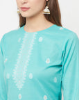 Safaa Women Cotton Woven Chikankari with Zari Design Unstitched Dress Material With Dupatta