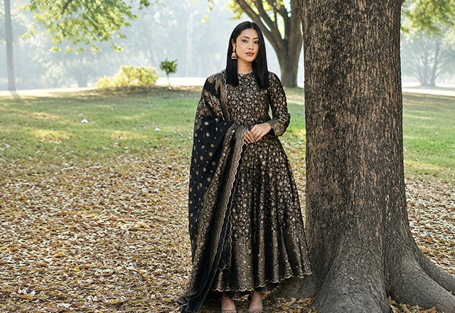 Woman wearing an elegant Indian wear for an evening function