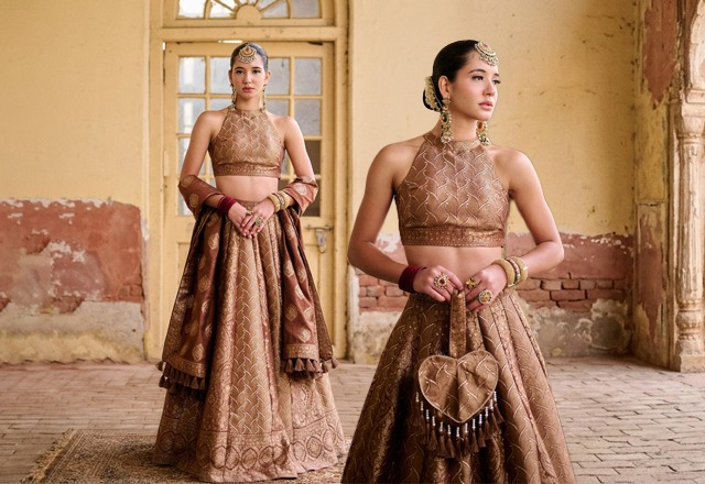 Woman wearing a timeless Indian ethnic outfit with classic design