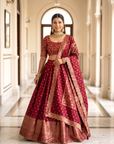 The Minara Lehenga - Magenta