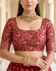 The Minara Lehenga - Magenta