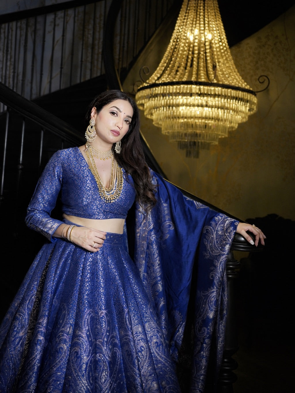 KANIKA DHILLON IN Nur Chashma Persian Blue Lehenga with Dupatta