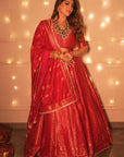 MEGHA BASANT IN GULAABI HEERA LEHENGA