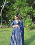 Kritika Bhasin In Nur Chashma Persian Blue Lehenga with Dupatta Set of 3