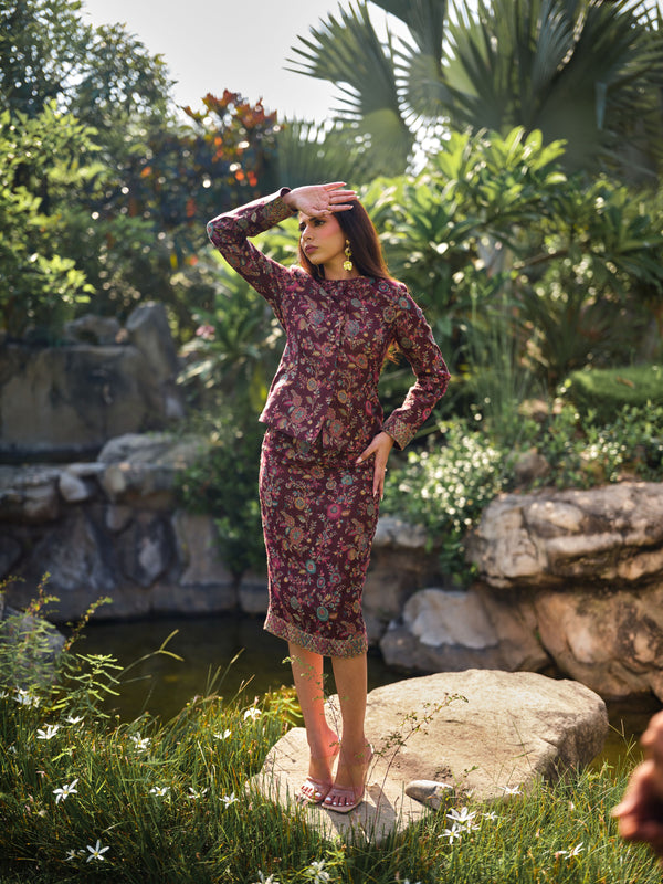 LA PRUNE ROUGE JACKET &SKIRT SET