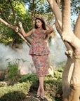 LE TOURNESOL PEPLUM TOP & SKIRT SET