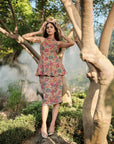 LE TOURNESOL PEPLUM TOP & SKIRT SET