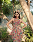 LE TOURNESOL PEPLUM TOP & SKIRT SET