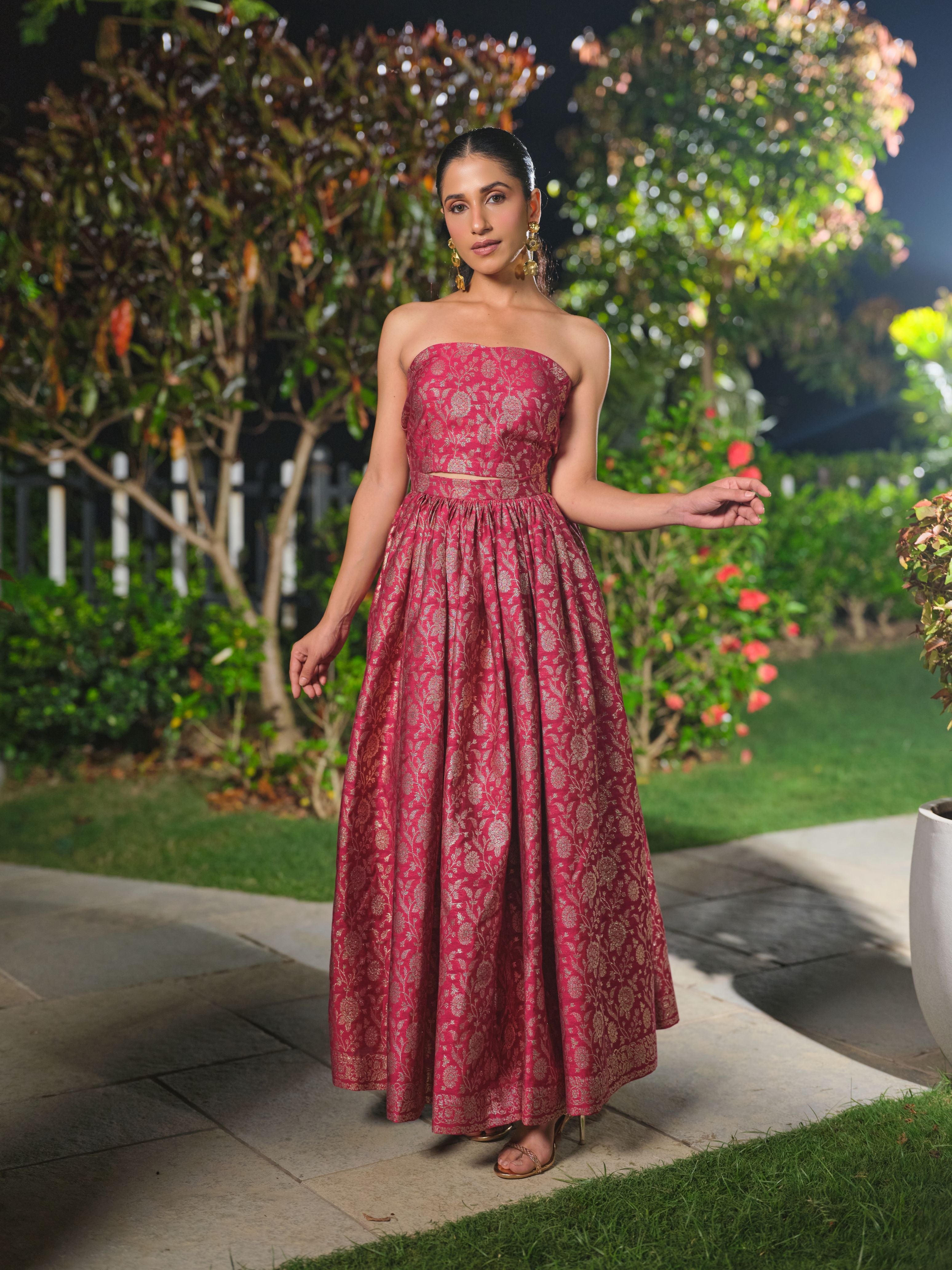 LA DOUCE ROSE BUSTIER &amp; SKIRT SET