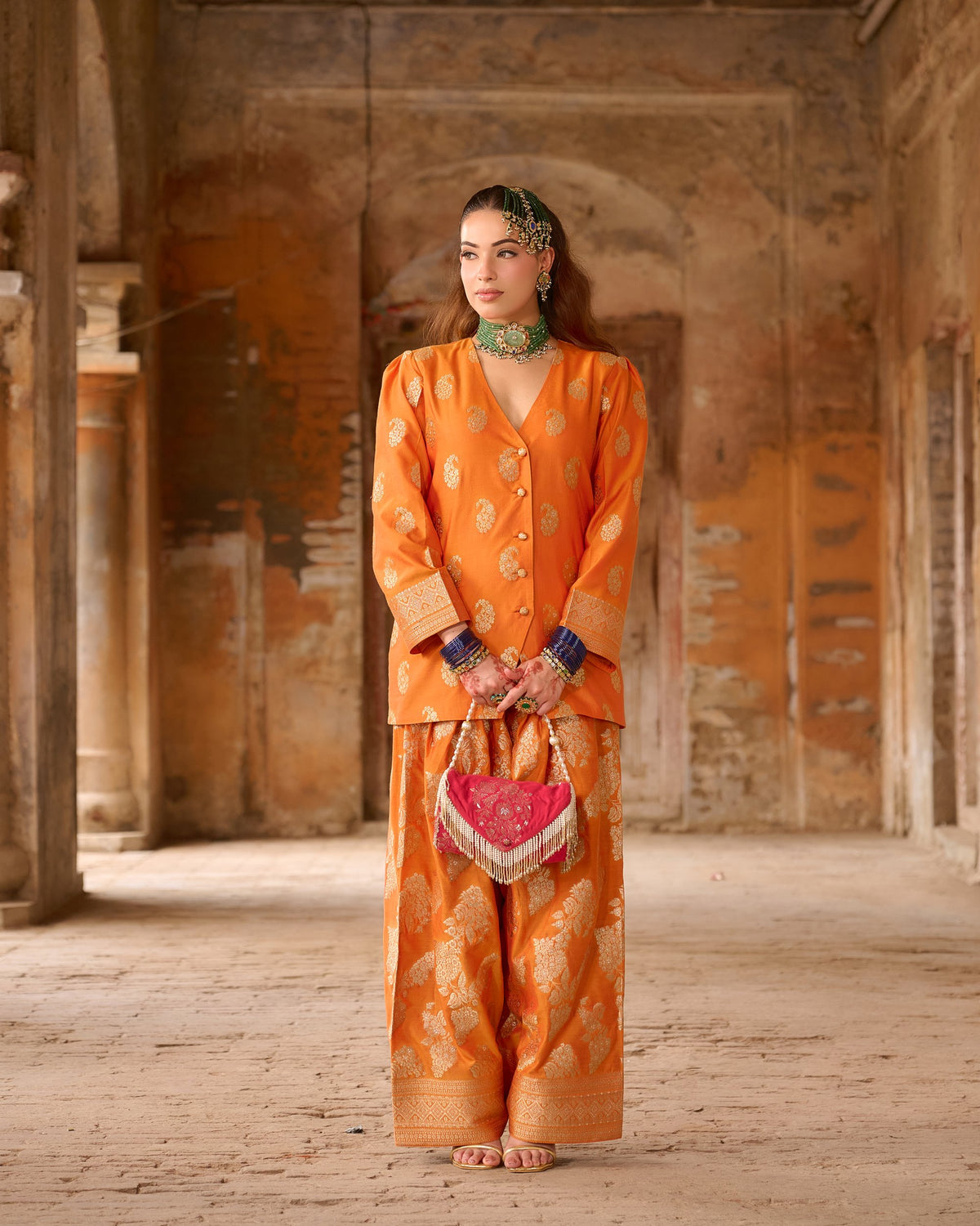 Basanti – Blazer Set with Farshi Salwar &amp; Dupatta