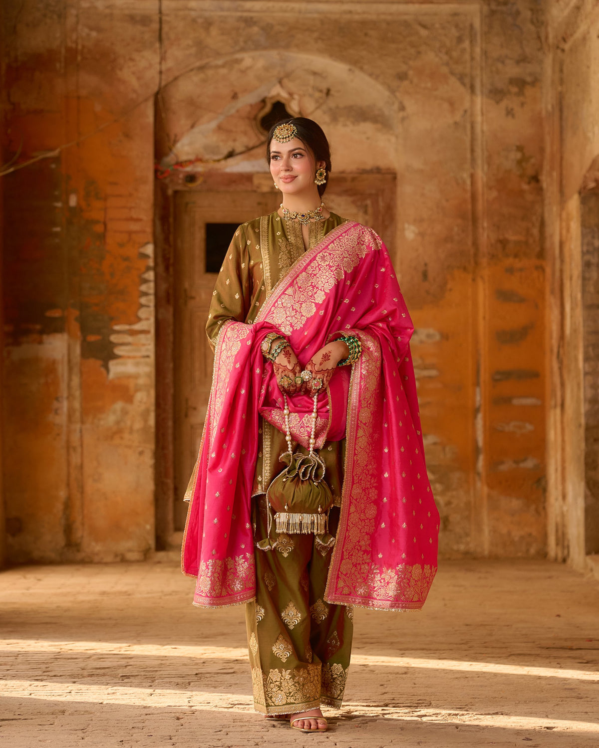 Nooran – Short A-Line Kurta with Farshi Salwar &amp; Dupatta
