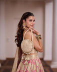 Gold Brocade Woven Round Sling Bag