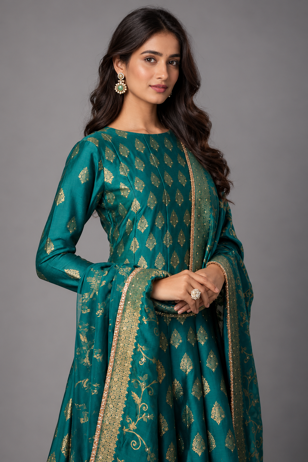 The Meral Anarkali - Turquoise