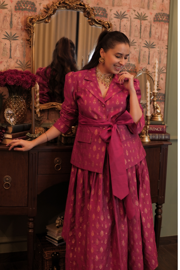SANIA CHADDA IN LA BELLE DE JOUR BLAZER SKIRT SET