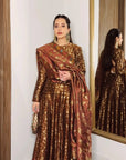 Begumpur Brown Anarkali with Dupatta Set of 3