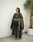 Noor Mahal Bottle Green Anarkali with Dupatta Set of 3