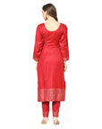 Acro Wool Red Dress Material with Stole