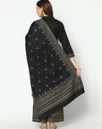 Kanthakari Acro Wool Black Dress Material with Stole