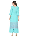 COTTON KANI WOVEN COTTON SEA GREEN DRESS MATERIAL