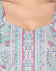 Cotton Kani Woven Seagreen Dress Material