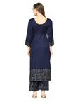 Kanthakari Acro Wool Blue Dress Material with Stole