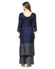 Kanthakari Acro Wool Navy Dress Material with Stole